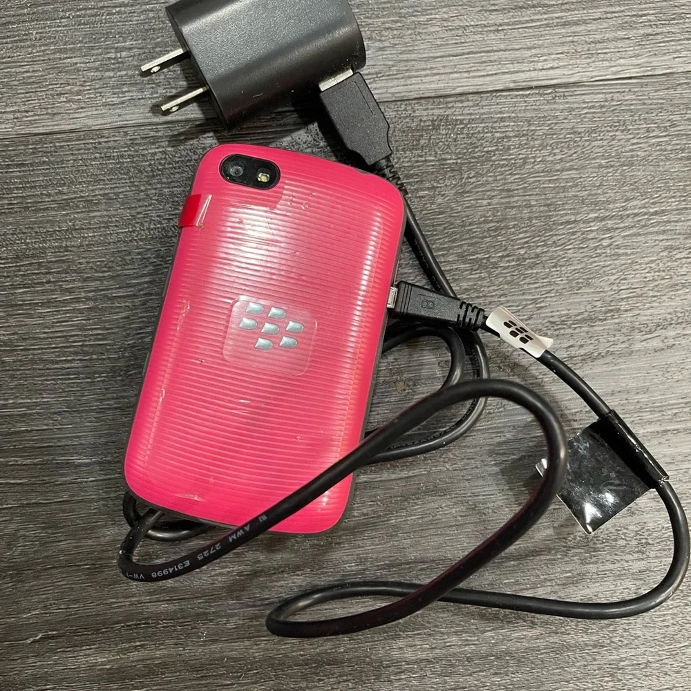 Pink Blackberry Smartphone with Charger